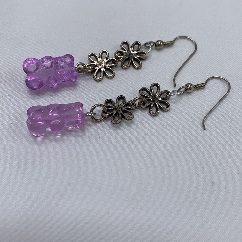 Purple Gummy Bear Earrings - Picture 4 of 4